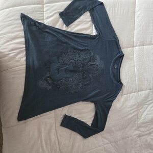 Hard Rock Cafe Denim Blue Long Sleeve Tee